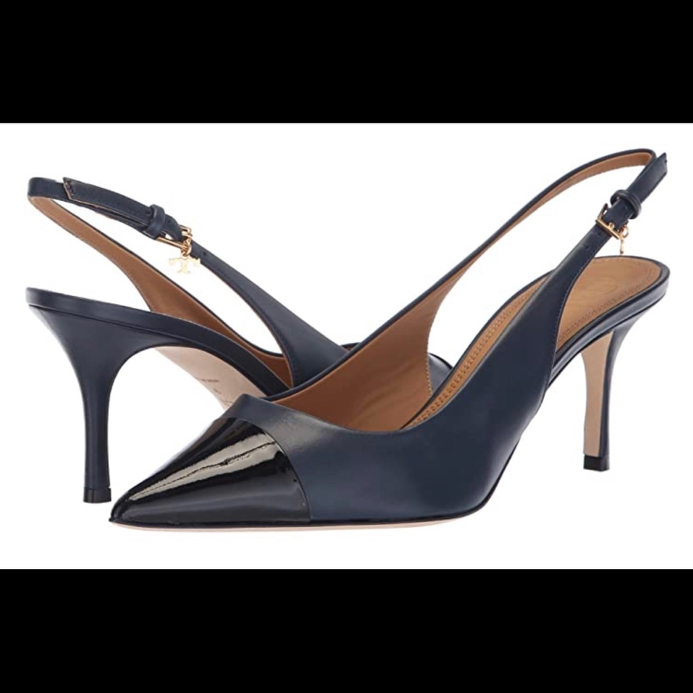 Tory Burch Penelope Slingback Pump Navy/Blk 9.5